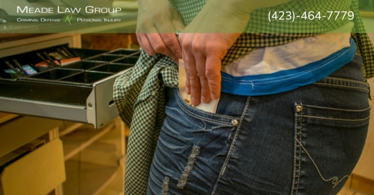 An employee seen pocketing something at work